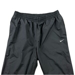 Nike Pants Mens Large Black Striped Baggy Wide Leg Track Ankle Zips Y2K Sports